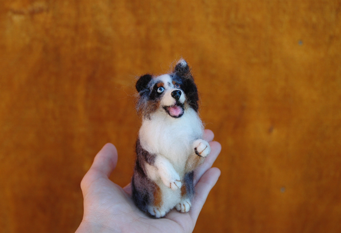 Needle Felted Australian Shepherd