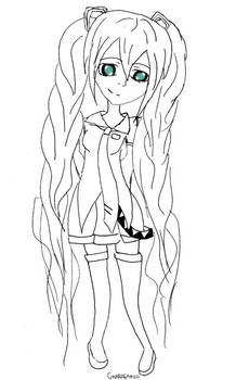 Hatsune Miku Line Art