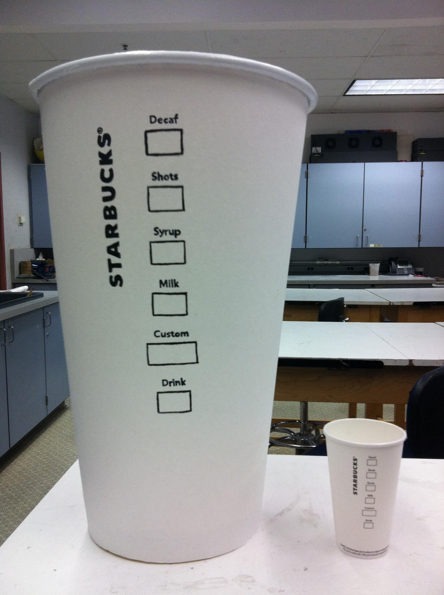 Giant Starbucks cup - Back view