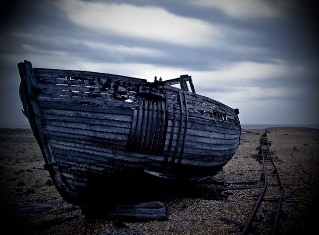 Wrecker in the sand