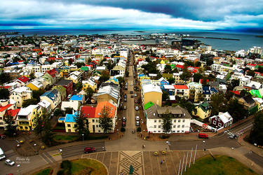 Reykjavik from the high