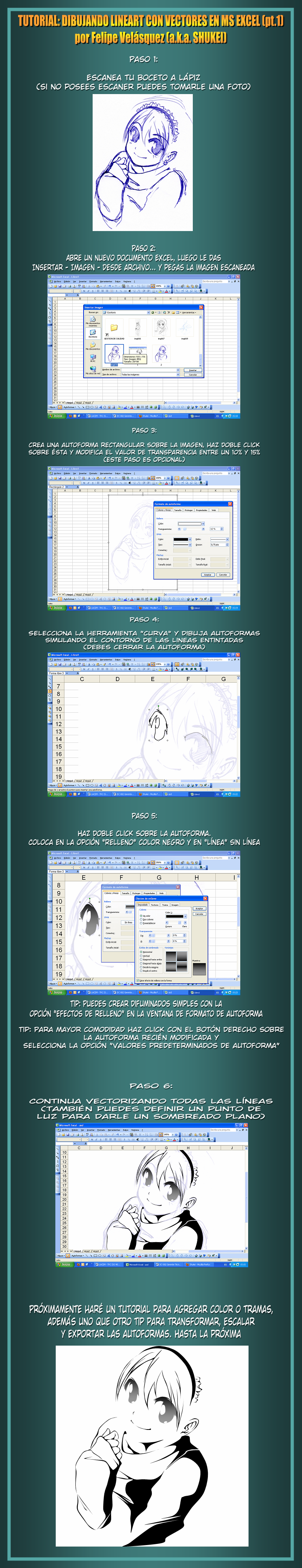 TUTORIAL: DIBUJANDO LINEART CON VECTORES EN EXCEL