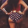 Wonder Woman parading on the street