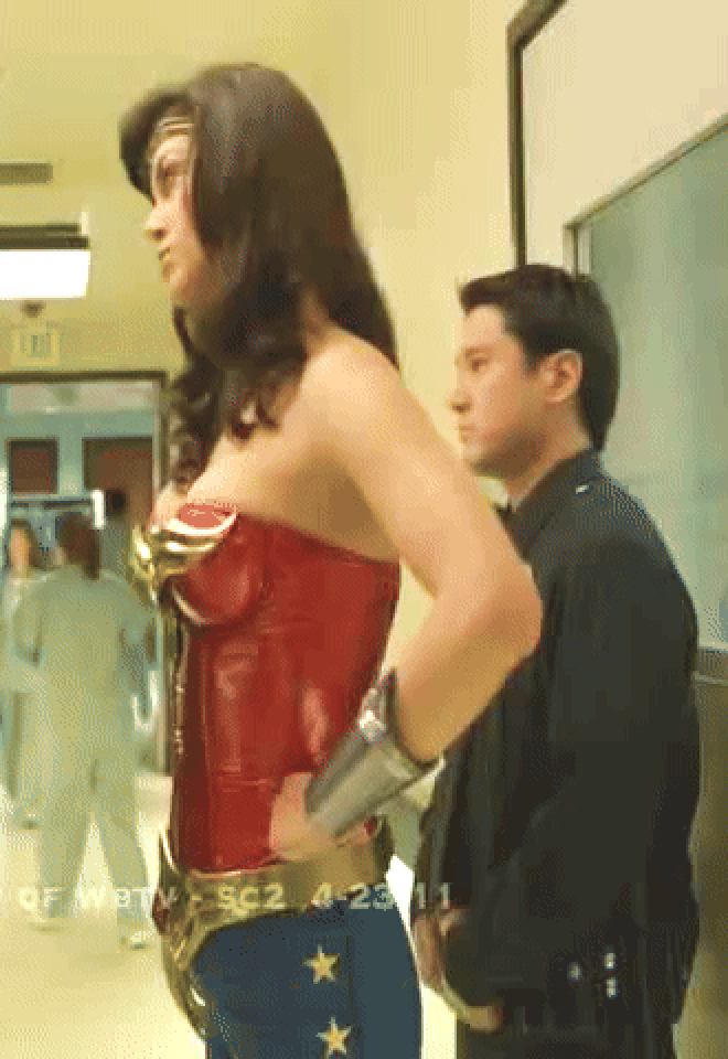 Wonder Woman's powerful stance