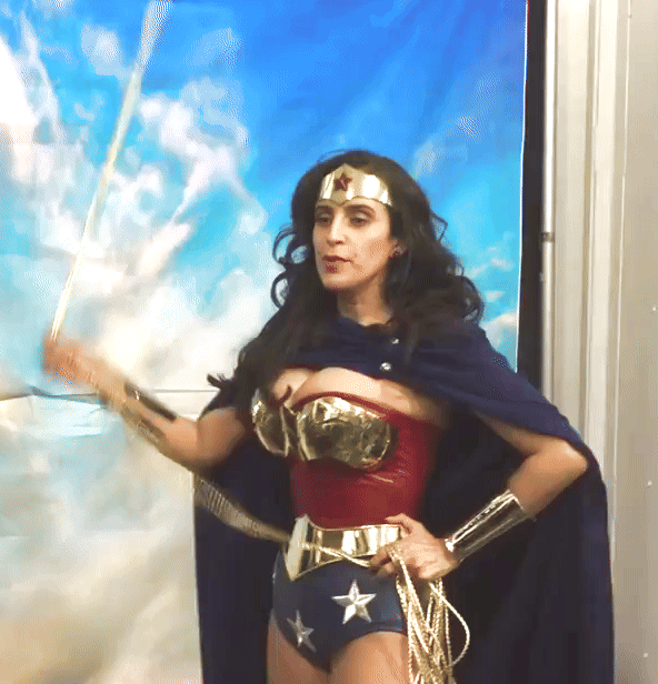 Valerie Perez as Wonder Woman using her lasso