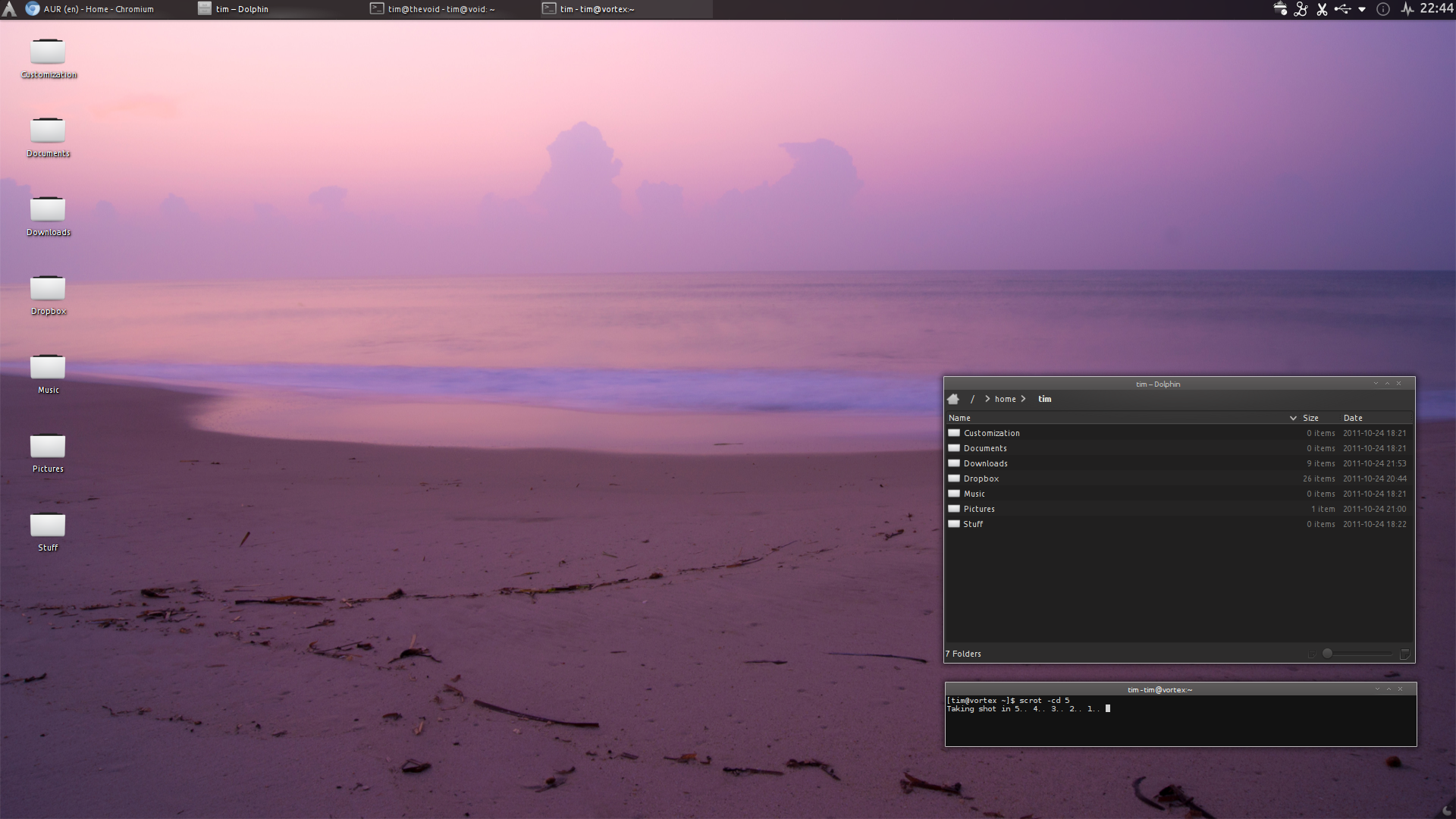 Arch Linux desktop - KDE 4.7