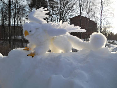 Frosty the Posable Snow Gryphon OOAK Art doll