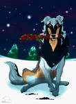 Christmas collie by RRRAVEN