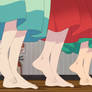 Hiwa Natsunagi and Multiple Girls Feet