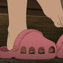 Momo Ayase Feet - Putting on crocs