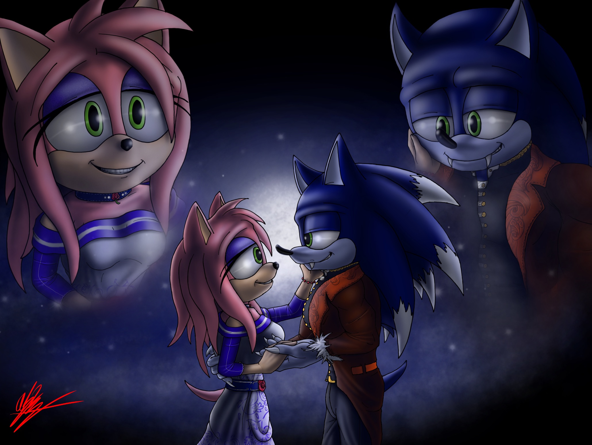 Amy and Sonic the werehog! AWW! by Vampirenight16 on DeviantArt