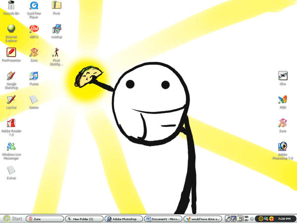 my desktop is a taco