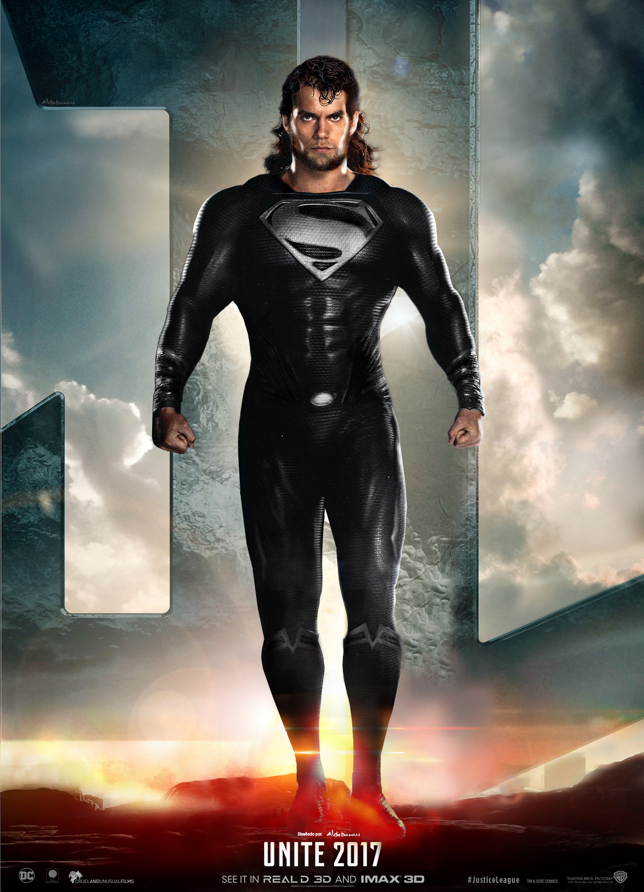 Justice League Movie Poster (Superman Black Suit) by ...