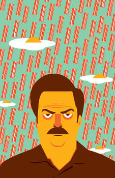 Raining Breakfast - Ron Swanson Poster