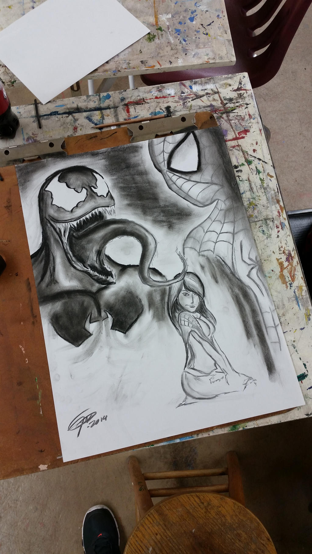 Venom, Spidey, MJ | Charcoal