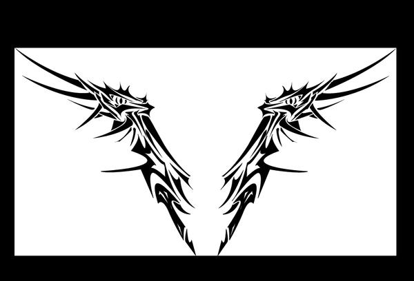 Wing-Dragon tribal tattoo