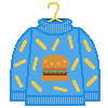 Mabel's Sweater-Hamburger and french fries