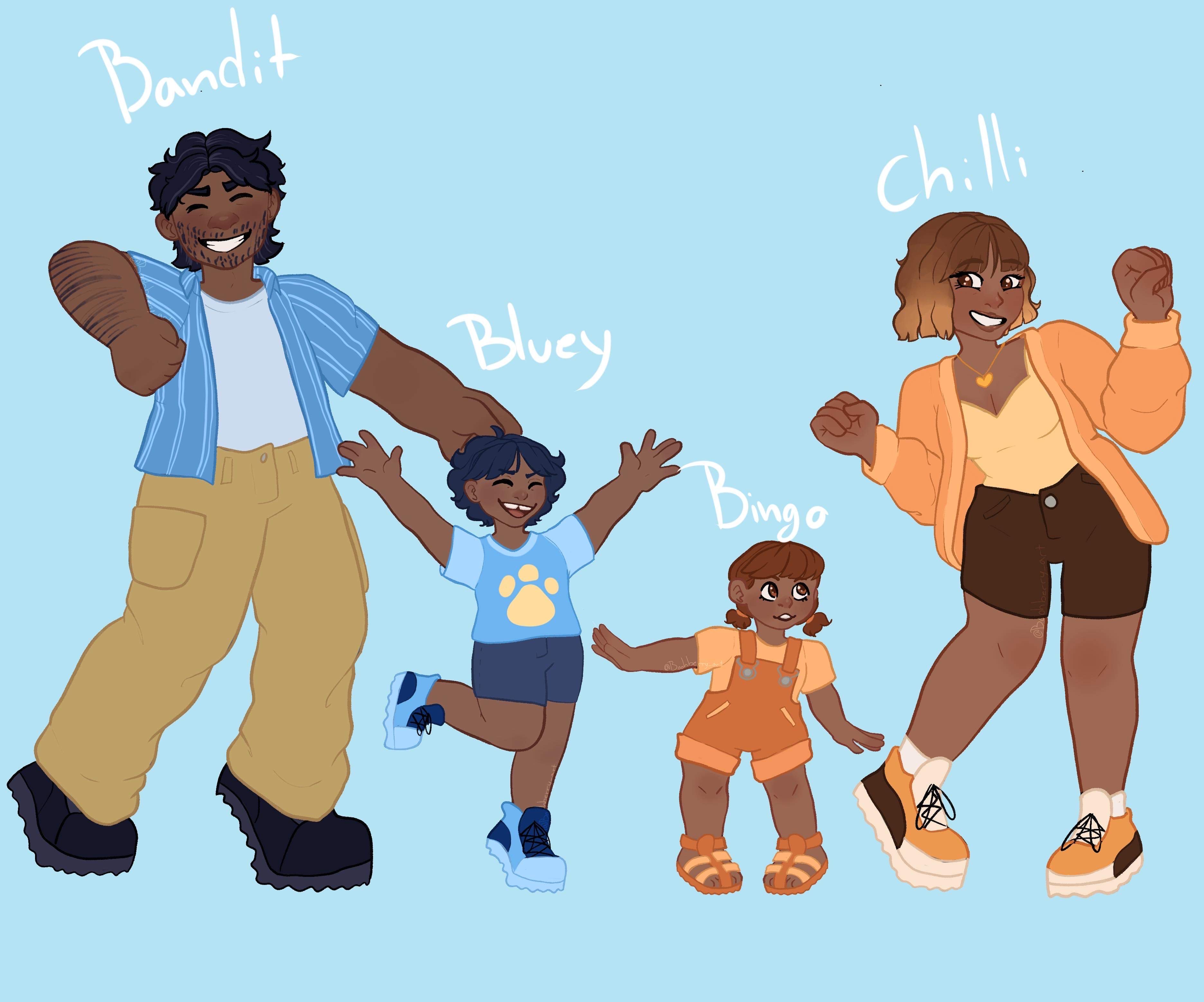 Blueys family as humans by BoohBerry on DeviantArt