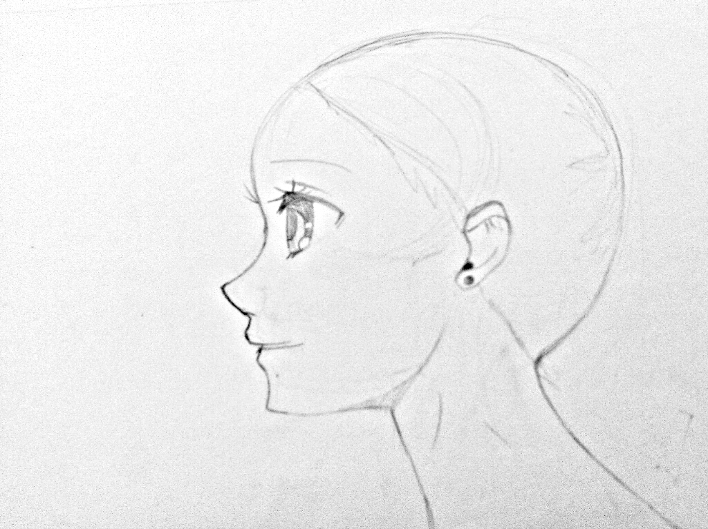 Female manga head, side view by Otaku-Chan-266 on DeviantArt