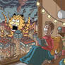 Cozy Jon while Garfield destroys city