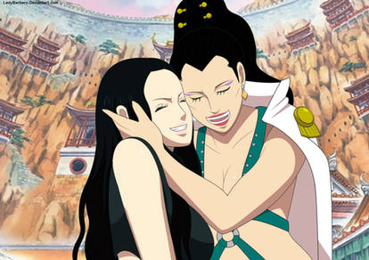 BrotherE on X: #ワンピース / #OnePiece CH.935 QUEEN'S BOUNTY: 1.32 BILLION  BERRIES! NAMI & ROBIN FAN SERVICE 😍 QUEEN IS IN LOVE WITH KOMURASAKI Luffy  is training with his Seastone cuffs Raizo