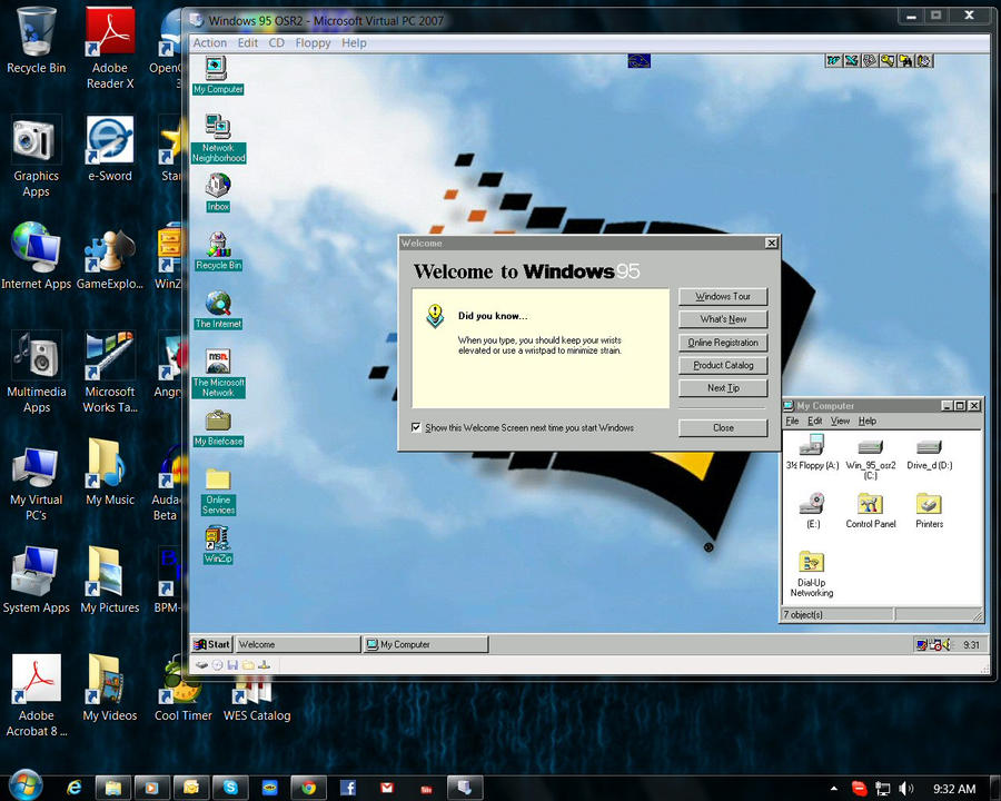 Windows 95B on Windows 7