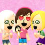 3 chicas mii gigantes molestan al pequenio mii