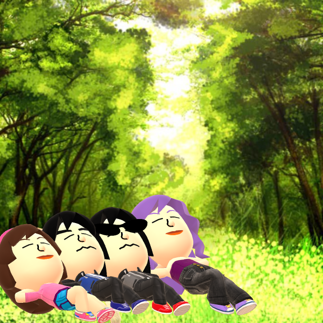 Los miis duermen en un bosque