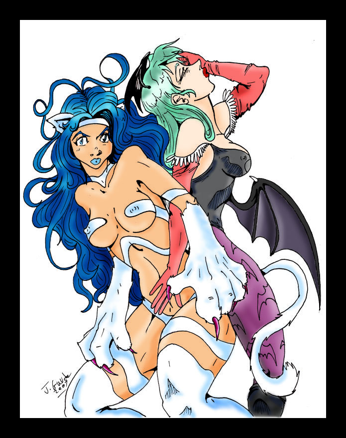 Darkstalkers-girls colored