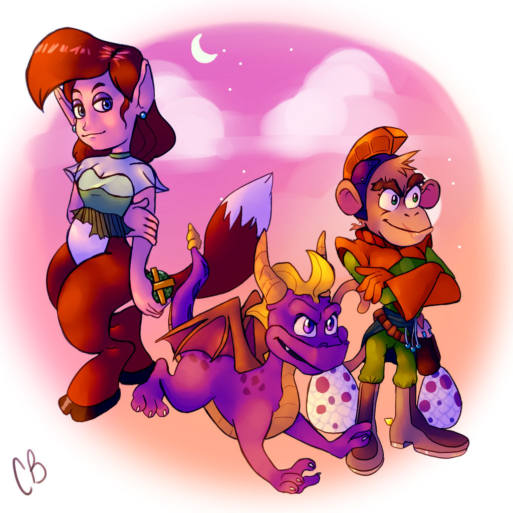 Elora, Spyro, Agent 9 by RustyMonkee on DeviantArt