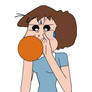 Misae Nohara Blowing a Balloon