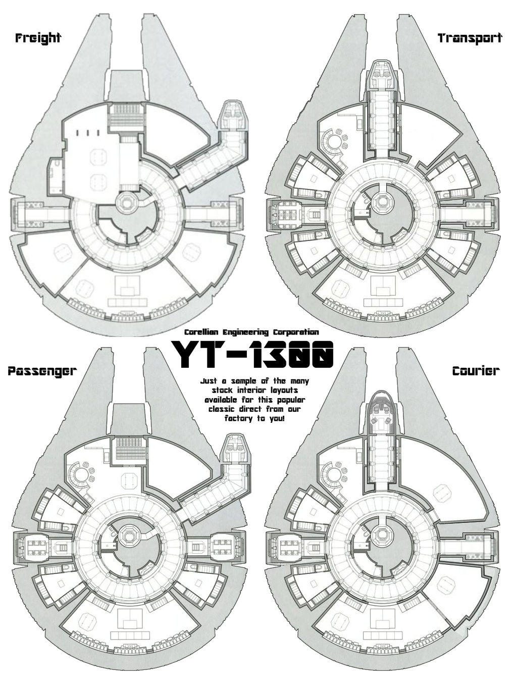 YT-1300 Deckplan Variations