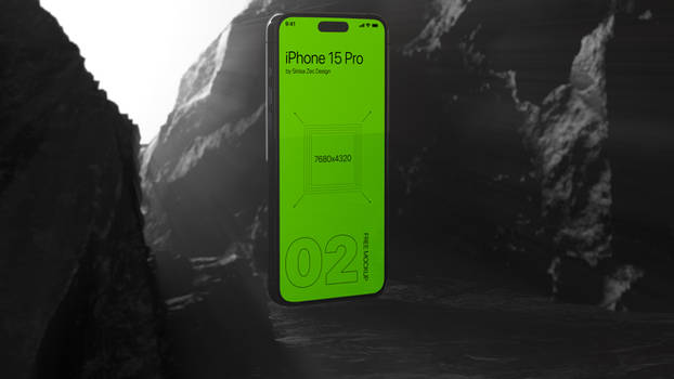 iPhone 15 Pro on black background v2 Green