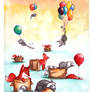 Foxes, boxes, raccoons, balloons