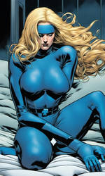 Stasis tube, invisible Woman, defeated, sleeping,