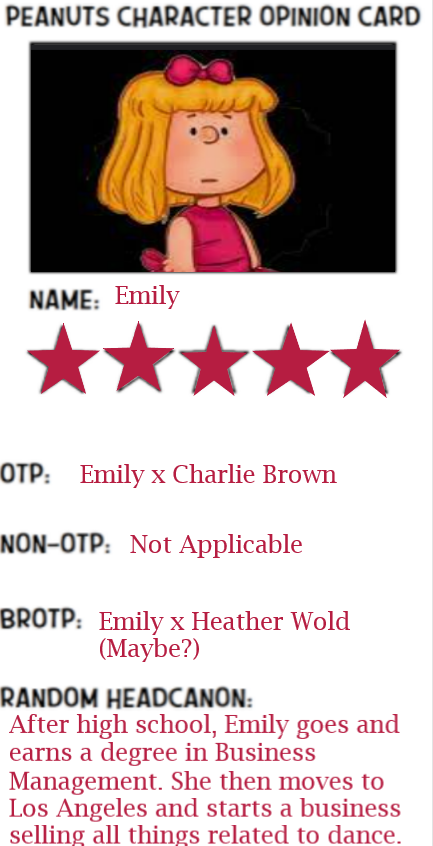 Peanuts Character Opinion Card - Emily