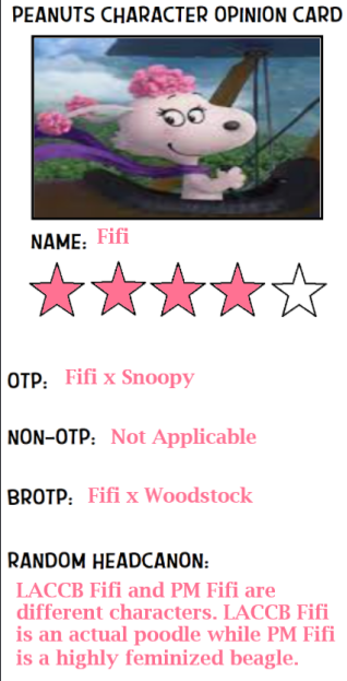 Peanuts Character Opinion Card - Fifi