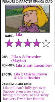 Peanuts Character Opinion Card - Lila