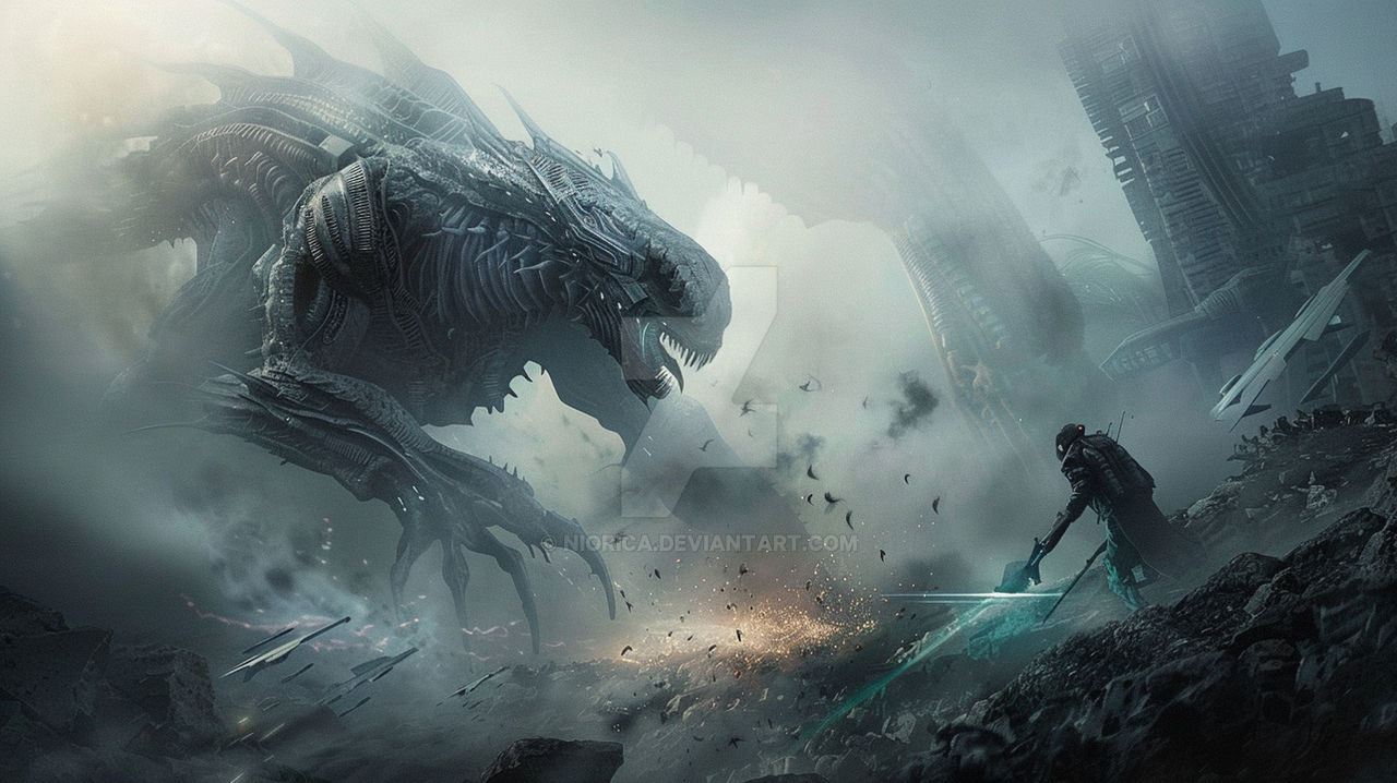 Facing the alien by NiORiCA on DeviantArt