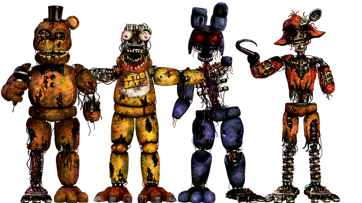 Pre Rotten Animatronics Abandoned Animatronics Edit! ( No Background ) by RandomPerson101101 on ...