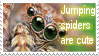 Jumping spiders are cute stamp