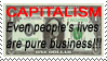 My dear capitalism stamp