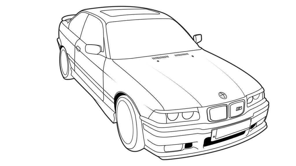 Bmw E36 Coupe Outline Drawing By Hirion 35i On Deviantart
