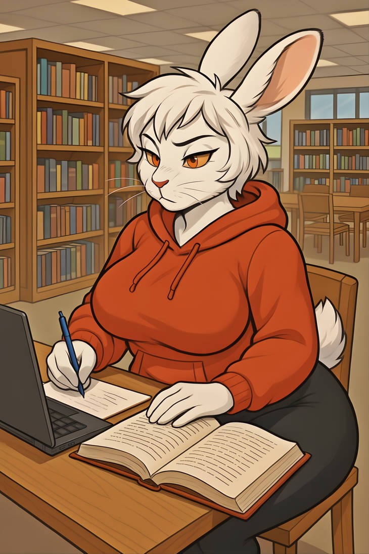 Bad Luck Rabbit Rabbit in College 3: Jak doing her Assignments by Blair-bad-luck-witch ...