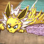 Jolteon in packing peanuts