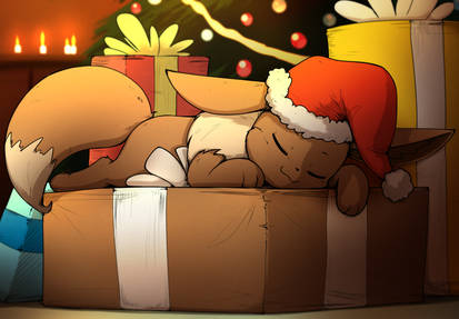 Sleepy Chrsitmas Eevee