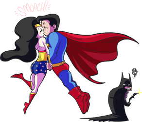 WonderWoman smooch'n Superman