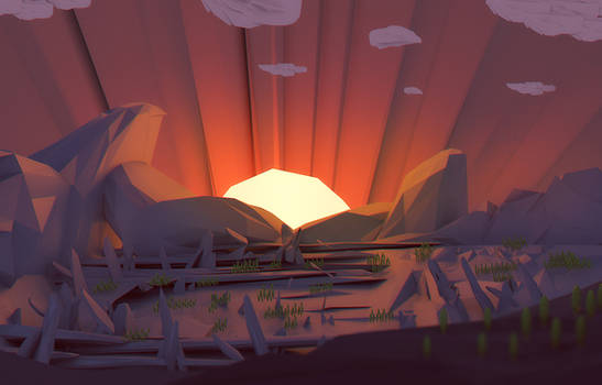 When The Sun comes down ( low poly style )