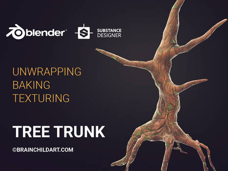 Blender (Tutorial) Tree Trunk Texturing process