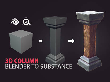 3d Dungeon Column in Blender 3d Substance Painter